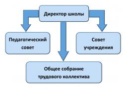 Схема "Структура и органы управления образовательной организацией"